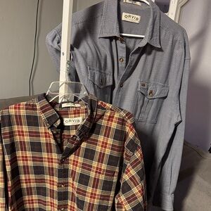 VTG Orvis Men's 100% Cotton Plaid Button Down Shirt Bundle